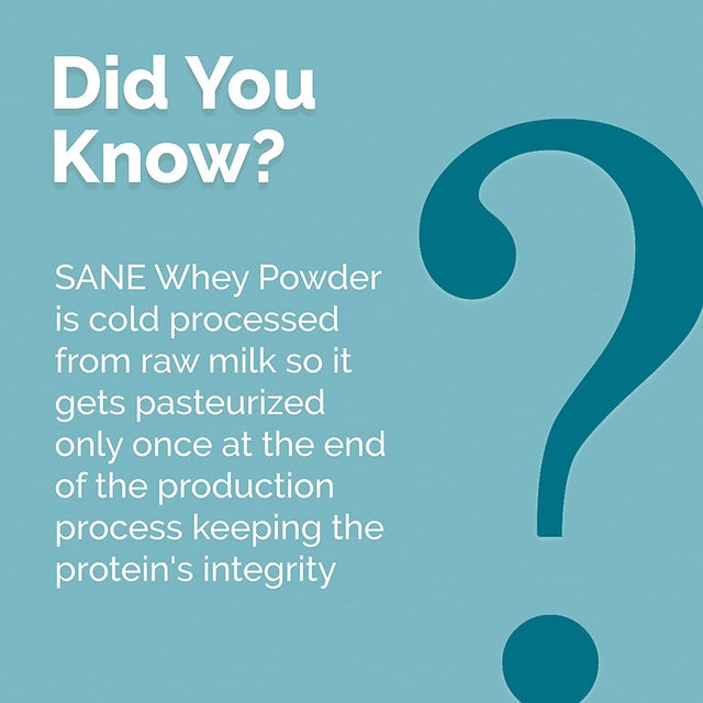 SANE Clean Whey Protein Powder Grass Fed Whey Protein Isolate Plain Unflavored 100% Pure Hormone-Free Non-Gmo