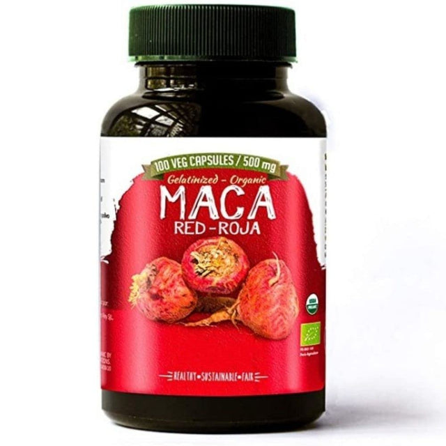 AMAZON ANDES Red Maca Root Capsules L Female Health Supplement L Natural Energizer L USDA NOP Certified L 100 Vegan Pills L Non GMO and Gluten Free L 1500Mg per Serving