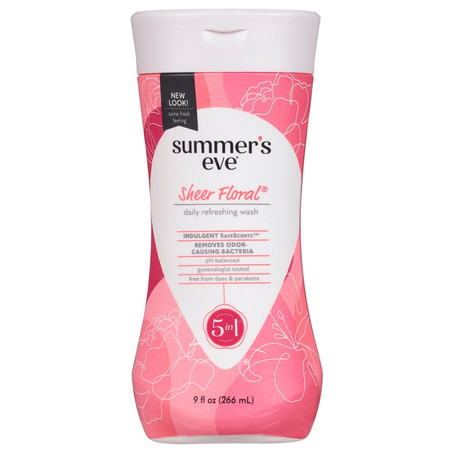 Summer’S Eve Sheer Floral Daily Feminine Wash, Removes Odor, Ph Balanced, 9 Fl Oz