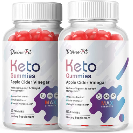 (2 Pack) Divine Fit Keto ACV Gummies - Supplement for Weight Loss - Energy & Focus Boosting Dietary Supplements for Weight Management & Metabolism - Fat Burn - 120 Gummies