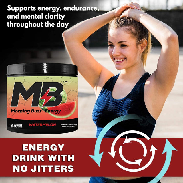 Energy Powder Drink - Energy Boost Drink Mix - Sugar-Free Energy with Antioxidants - Morning Kickstart and Sports Nutrition Endurance Product - 30 Servings, Watermelon, 8 Ounces