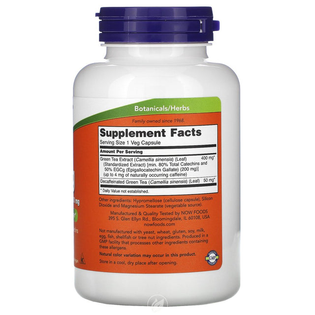 Now Foods Egcg Green Tea Extract 400 Mg - 180 Vcaps, Pack of 2