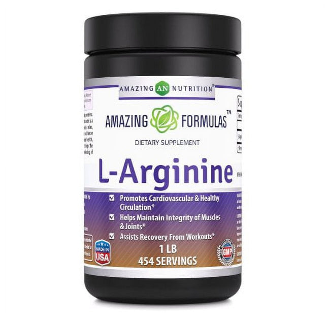 Amazing Formulas L-Arginine Powder Essential Amino Acid Powder -Net Wt. 1 Lb- Unflavored -4.6G per Serving