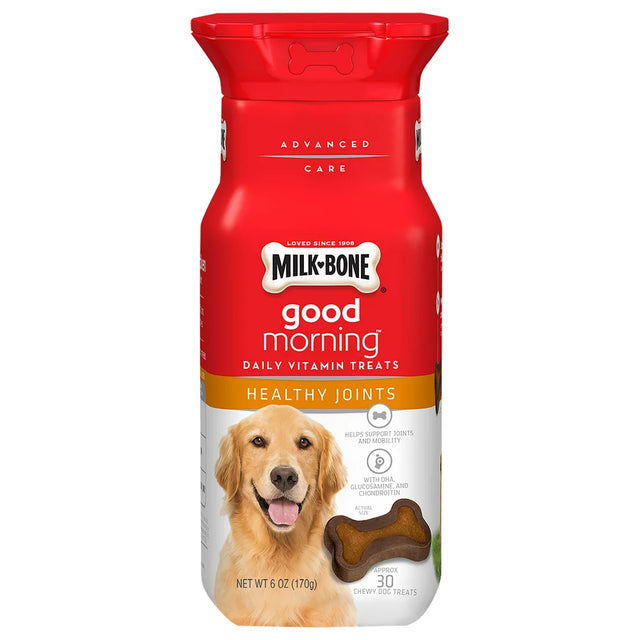 Milk-Bone Good Morning Daily Vitamin Dog Treats, Healthy Joints, 6 Oz. Bottle