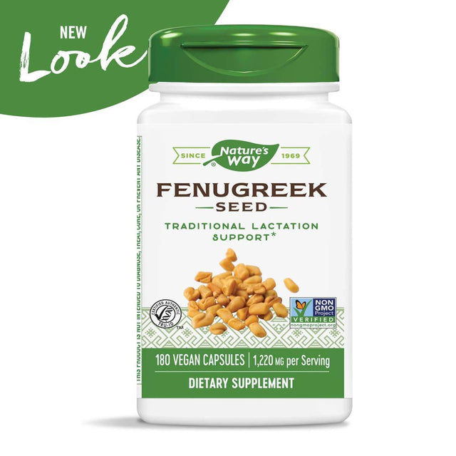 Nature'S Way Fenugreek Seed, 1,220 Mg per Serving, Non-Gmo, TRU-ID Certified, 180 Count 180 Count (Pack of 1)