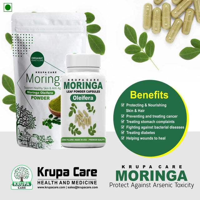 Moringa Powder Capsules 90Count, Organic, 100% Pure, All-Natural Product.