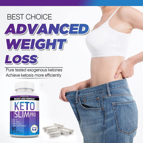 Keto Fast Diet Pills- Ketone Slim Pro 180 Capsules-Apple Cider Vinegar,Exogenous BHB Salt Supplement for Ketogenic Diet-Utilize Fat for Energy/Focus,Weight Management, Manage Cravings