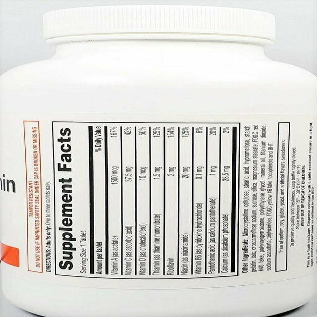 Rugby Multi-Vitamins Supplement Tablets, 100 Count