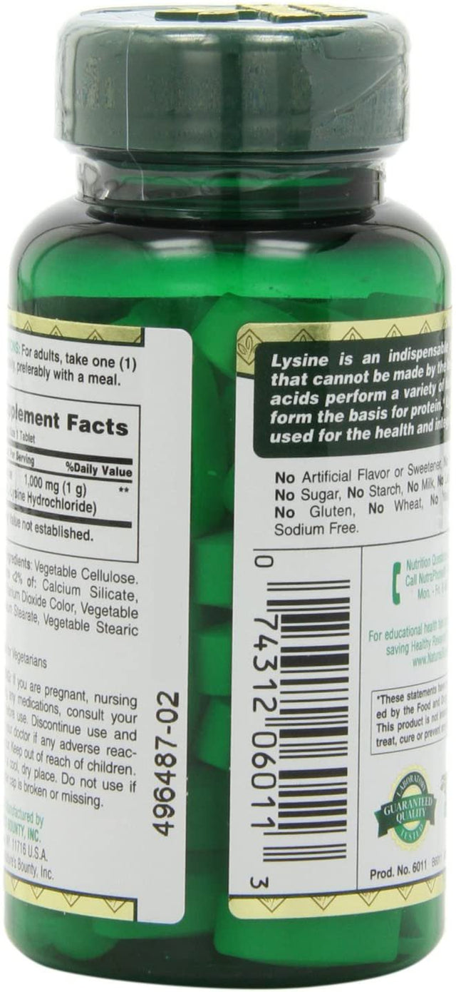 Nature'S Bounty L-Lysine 1000 Mg Tablets 60 Each - (Pack of 3)