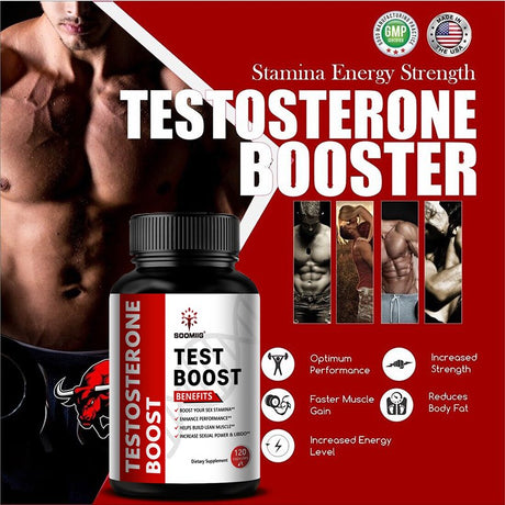 SOOMIIG Test Boost Supplement Supports Muscle Building, Testosterone Booster for Men