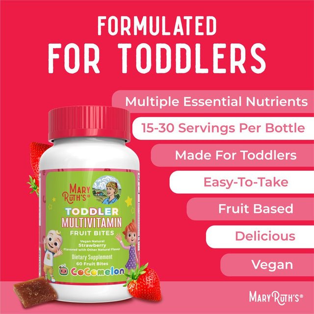 Maryruth'S Cocomelon Multivitamin Fruit Bites | Multivitamin for Kids Ages 2+ Years | Immune Support | Vegan | Gluten Free | 60 Count