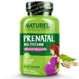 NATURELO Prenatal Multivitamin with Gentle Chelated Iron, Methyl Folate, Plant Calcium & Choline - Vegan, Vegetarian - Non-Gmo - Gluten Free - 180 Capsules