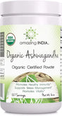 Amazing India Organic Ashwagandha, Organic Certified Powder, 16 Oz (454 G)