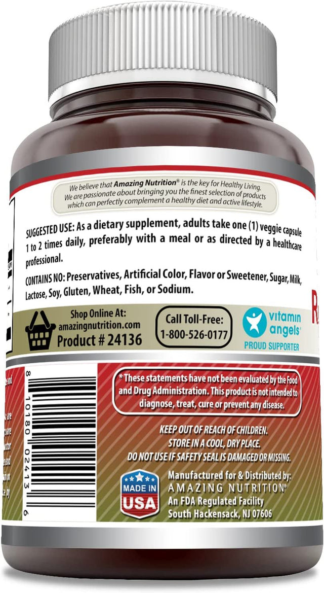 Amazing Formulas Red Yeast Rice 600 Mg plus Co Q-10 50 Mg 120 Vegetarian Capsules (Non-Gmo,Gluten Free) Supports Cardiovascular Health,Healthy Weight Management and Overall Healthy and Well Being