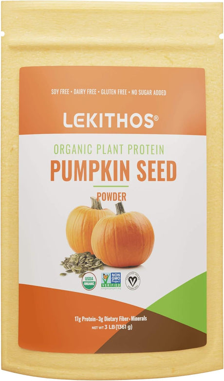 Organic Pumpkin Seed Protein - 3 Lb - 17G Protein - Certified USDA Organic, Non-Gmo Project Verified, No Added Sugars, Promotes Muscle Recovery - Certified Vegan - Gluten Free