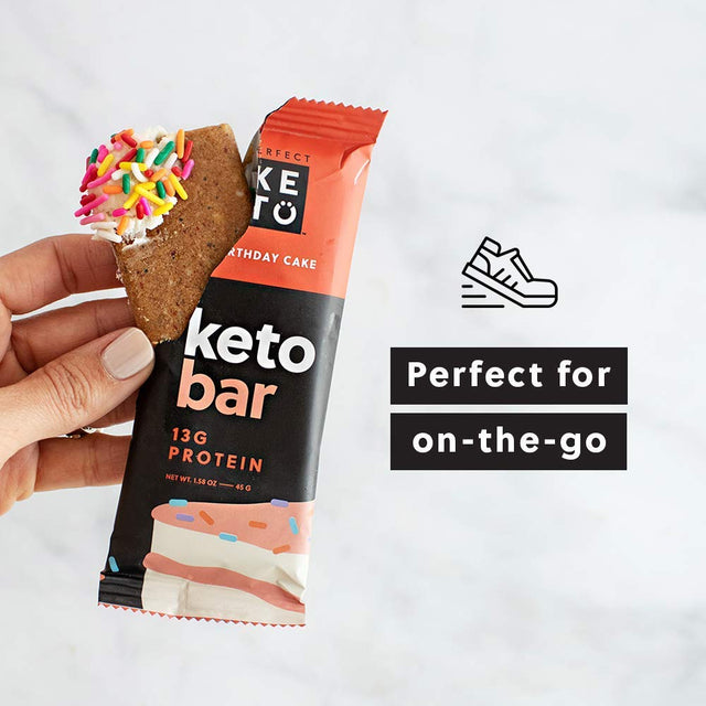 Perfect Keto Bars - the Cleanest Keto Snacks with Collagen and MCT. No Added Sugar, Keto Diet Friendly - 2G Net Carbs, 19G Fat, 10G Protein - Keto Diet Food Dessert (Almond Butter Brownie, 12 Bars)