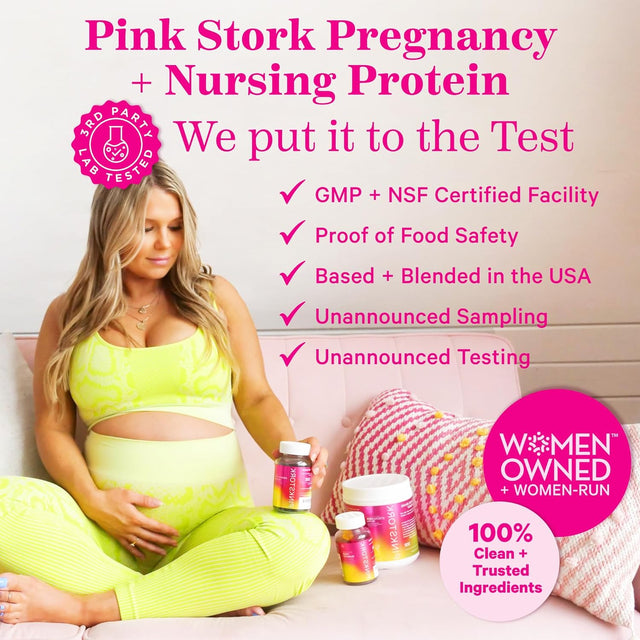 Pink Stork Pregnancy and Breastfeeding Protein Powder - 20 G Chocolate Whey and Collagen Protein - Prenatal, Postnatal & Lactation Support, Postpartum Nursing Essentials - 21 Servings