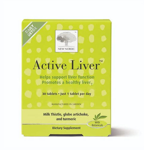 New Nordic Active Liver | Daily Detox & Repair Supplement | Milk Thistle, Artichoke & Turmeric | Swedish Made | 30 Count (Pack of 1)