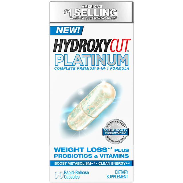 Platinum Weight Loss Supplements with Active Probiotics & Vitamins, Boost Metabolism and Supplement Energy with Naturally Sourced Caffeine, 60 Count