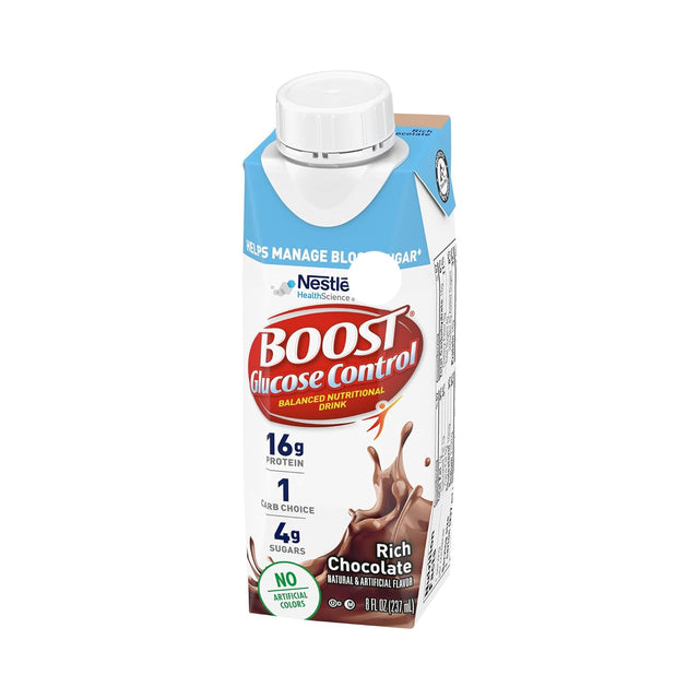 Nestle Boost Glucose Control Balanced Nutritional Drink Chocolate 8 Oz Carton 24 Ct