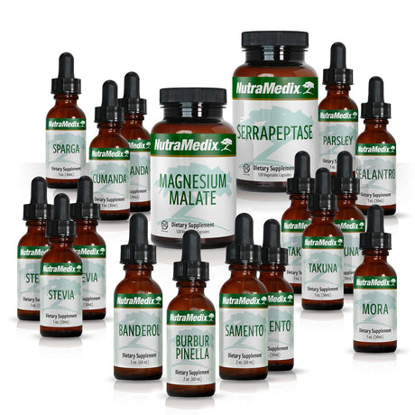 Nutramedix Cowden Support Program Month 3 - Bioavailable Herbal Detox Protocol Including Banderol, Burbur-Pinella, Serrapeptase, Samento Cat'S Claw Tincture & More - Immune Support (18 Piece Set)