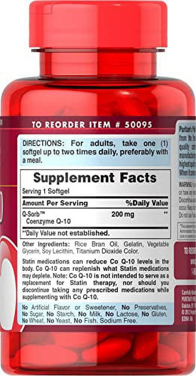 Puritan'S Pride Coq10 200Mg, Supports Heart Health, 240 Rapid Release Softgels