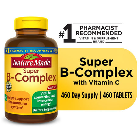 Nature Made Super B Complex with Vitamin C and Folic Acid Tablets, 460 Count