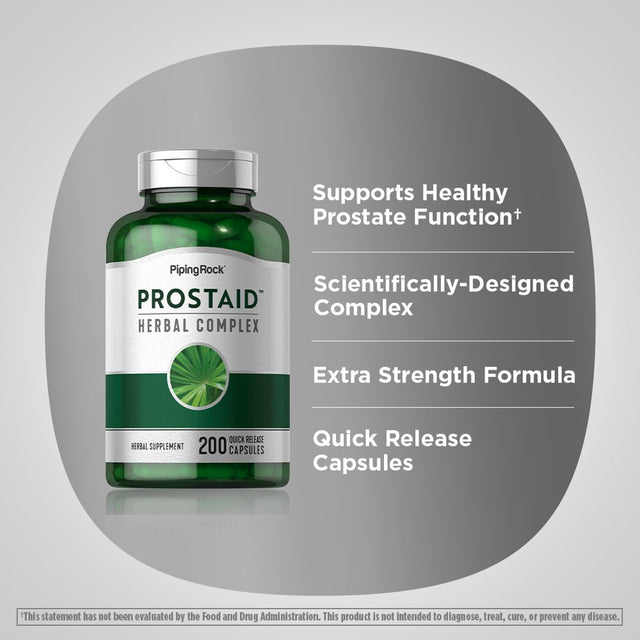 Prostate Supplement for Men | Prostaid Herbal Complex | 200 Capsules | Non-Gmo, Gluten Free | by Piping Rock