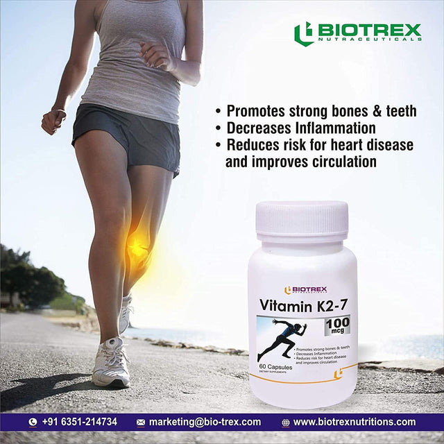 Biotrex Nutraceuticals Vitamin K2 as Mk-7 100Mcg - 60 Capsules