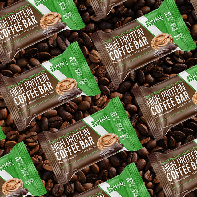 Protein Coffee Energy Bar, Made with Five Simple Ingredients, All Natural, Gluten Free, Non GMO & 16G of Protein, Made with Real Coffee (55Mg Caffeine per Bar), 12 Bars (Peanut Butter)