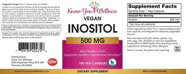 Myo Inositol 500 Mg Fertility Pills Boost Fertility Stimulate Ovulation for PCOS 100Capsules