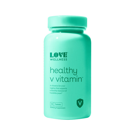 Love Wellness, Healthy V Vitamin, 30 Tablets - Supports Immunity, Vaginal Health & Gut Health, Maintains Ph, Coconut Oil, Grapefruit, Folic Acid & Turmeric Provide Healthy Candida Cleanse