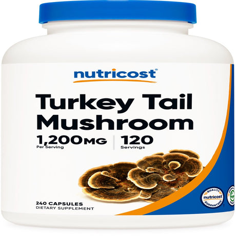 Nutricost Turkey Tail Mushroom Capsules 1200Mg, 120 Servings (240 Capsules) Supplement