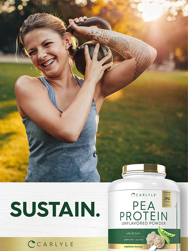 Carlyle Pea Protein Powder with BCAA'S 7Lb | Unflavored | 29G Protein | Non-Gmo, Gluten, and Soy-Free | Vegetarian Protein Powder