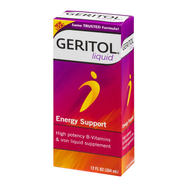 Geritol Liquid Energy Support B-Vitamins 12 Oz (Pack of 3)