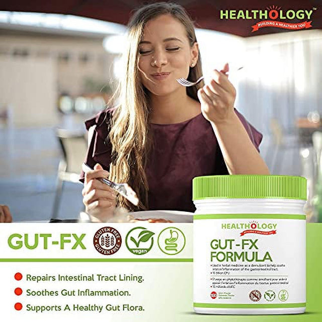 Healthology GUT-FX | Gut Supplement | Helps Repair Leaky Gut, Reduces Inflammation in the Digestive Tract & Relieves Bloating | Contains Probiotics, L-Glutamine, Marshmallow Root |