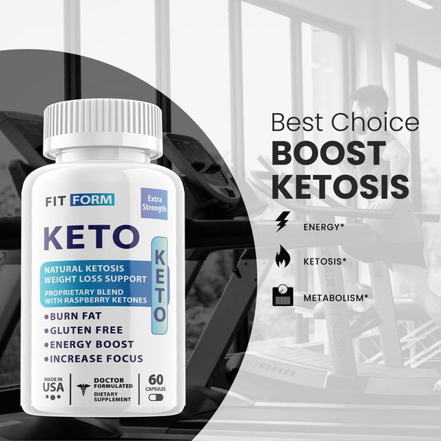 (5 Pack) Fit Form Keto - Supplement for Weight Loss - Energy & Focus Boosting Dietary Supplements for Weight Management & Metabolism - Advanced Fat Burn Raspberry Ketones Pills - 300 Capsules