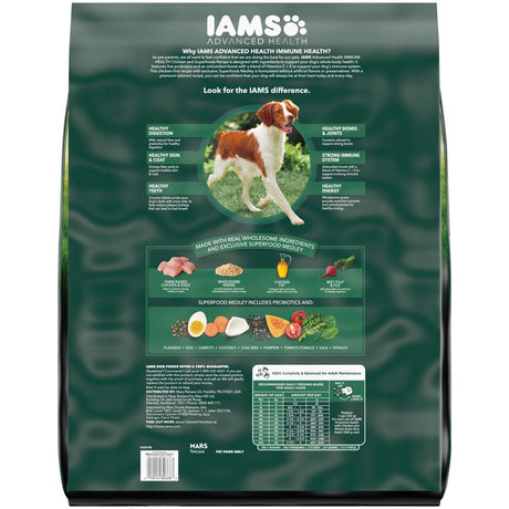 IAMS Advanced Health Immune Health Chicken & Superfoods Flavor Dry Dog Food for Adult Dogs, 36 Lb. Bag