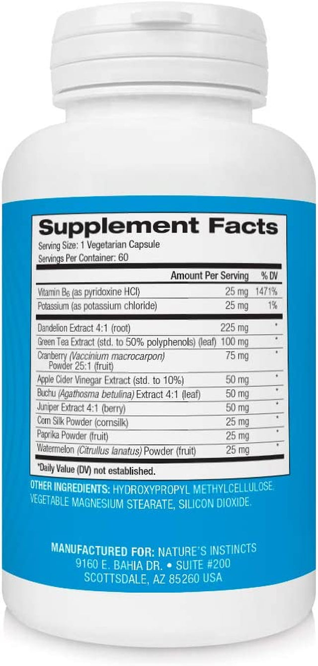 No More Bloat Herbal Supplement for Water Retention with Dandelion, Green Tea & Apple Cider Vinegar, 60Count (Packaging May Vary)