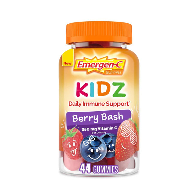 Emergen-C Kidz Vitamin C Immunity Supplement Gummies, Fruit Berry Flavors Gummy Candy, 132 Ct