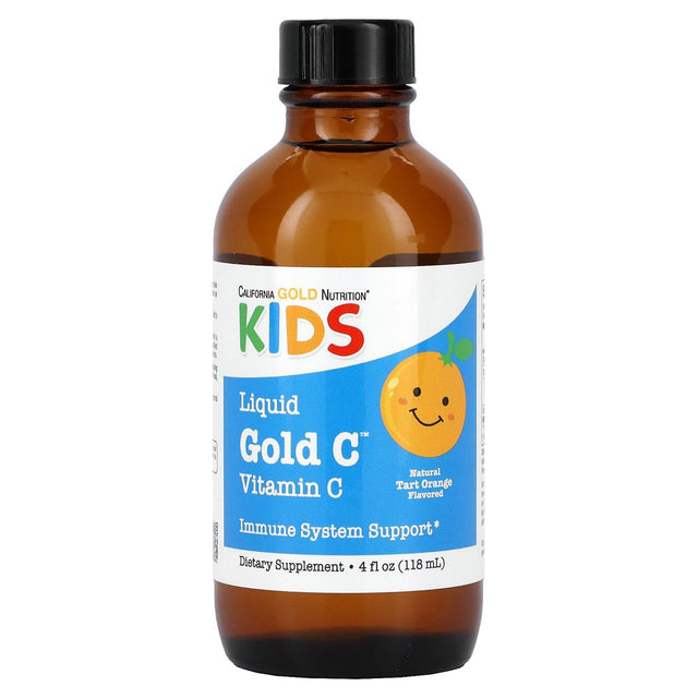 California Gold Nutrition KIDS Gold C, Liquid Vitamin C, Tart Orange Flavor, 4 Fl Oz (118 Ml)