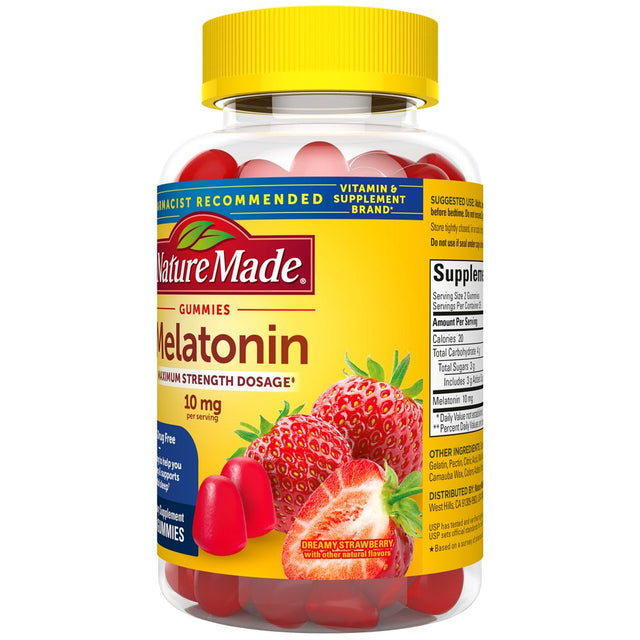 Nature Made Melatonin 10Mg per Serving Melatonin Gummies, 100% Drug Free Sleep Aid, 70 Ct