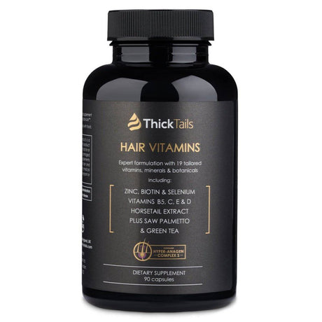 Thicktails Hair Growth Vitamins Pills for Women - Hair Loss DHT Blocker Supplement - 90 Capsules