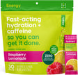 Hydrant Energy 30 Stick Pack, Caffeine & L-Theanine Rapid Hydration Mix, Electrolyte Hydration Powder Packets with Zinc (Raspberry Lemonade, 30 Count)