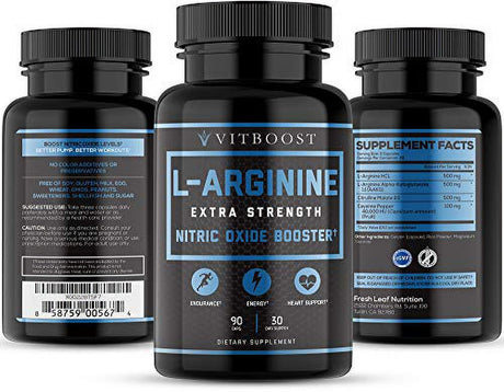 VITBOOST Extra Strength L Arginine Capsule 1500Mg - Nitric Oxide Supplements for Stamina, Muscle, Vascularity & Energy - Powerful NO Booster with L-Arginine, L-Citrulline & Essential Amino Acids