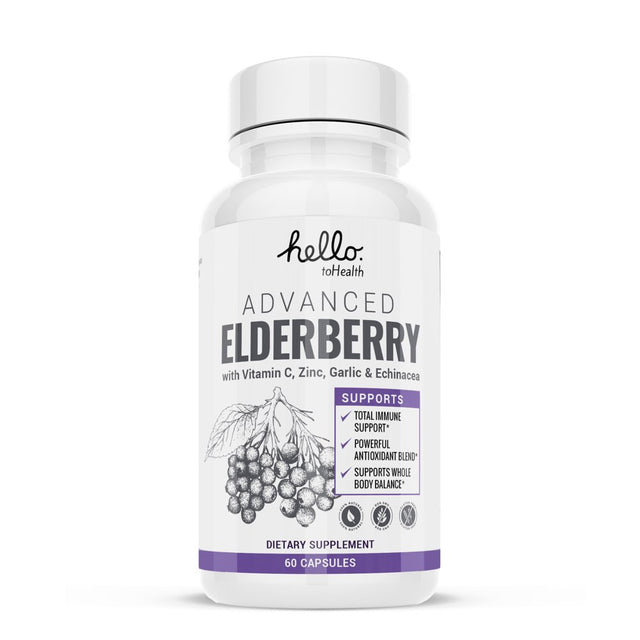 Complete Elderberry Capsules with Vitamin C and Zinc - Total Immune Support Complex - All-Day Immune System Booster for Men and Women - (60 Capsules)