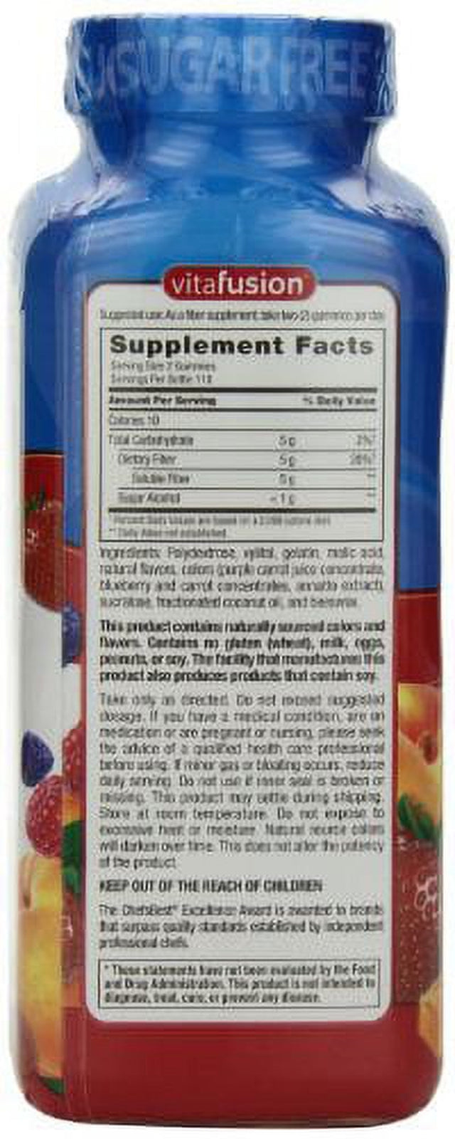 Vitafusion Fiber Gummies, 220 Count "Sugar Free"