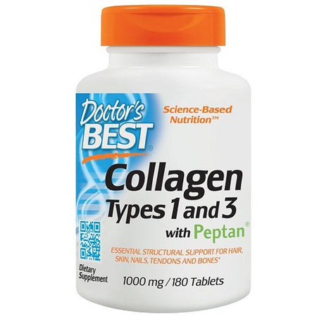 Doctors Best Collagen Types 1 and 3 with Peptan 1000 Mg Tablets, 180 Ea, 2 Pack