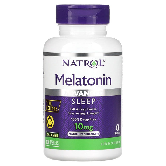 Natrol, Melatonin Sleep, Time Release, 10 Mg, 100 Tablets