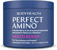 Bodyhealth Perfectamino Powder Mixed Berry (30 Servings) Best Pre/Post Workout Recovery Drink, 8 Essential Amino Acids Energy Supplement with 50% Bcaas, 100% Organic, 99% Utilization